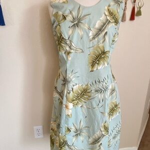 Tropical Print Midi Dress